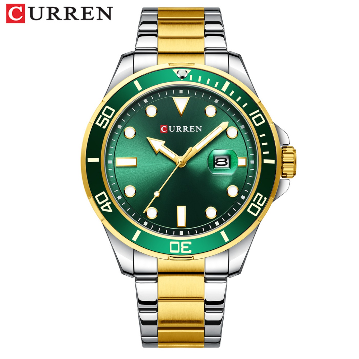 Men'S Fashion Luxury Brands - CURREN Neue Green Water Ghost Serie