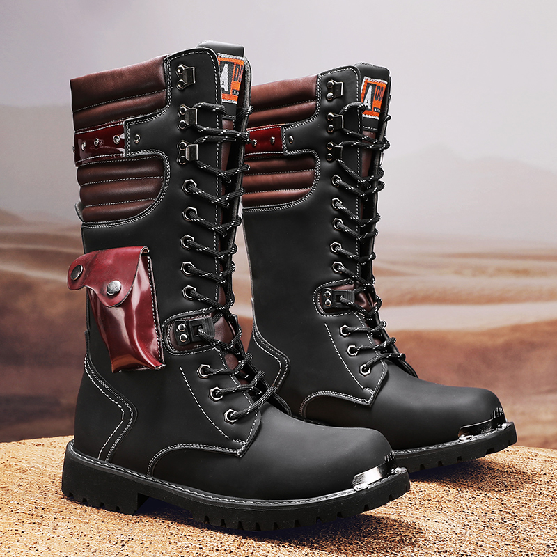 Men'S Fashion For 45 Years Old - Herren-Motorradstiefel mit hohem Schaft, Frühjahr/Sommer-Mode, Outdoor,