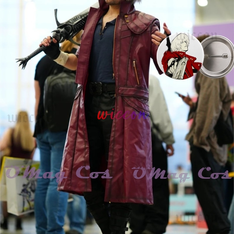 Trench Coat Men - Dante Cosplay Roter Langer Trenchcoat Hemd