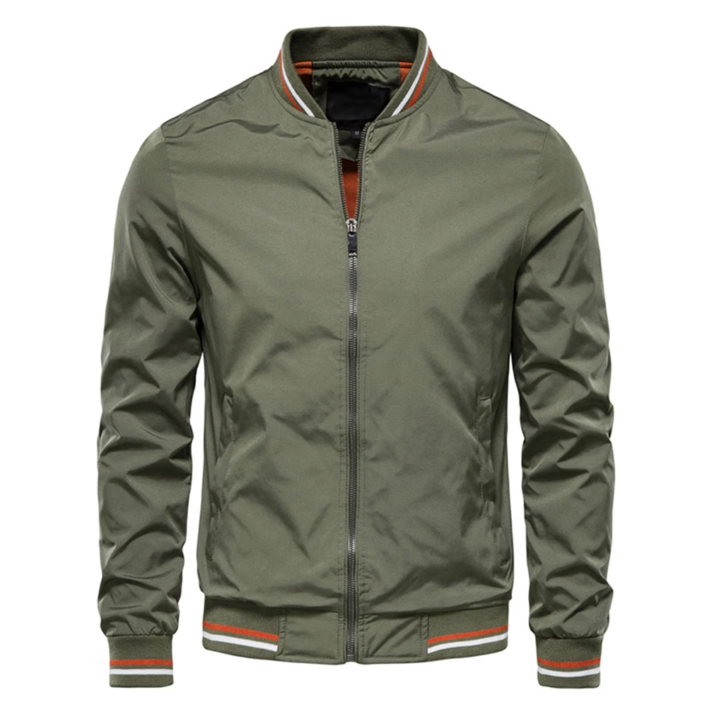 Mens Fashion Bomber Jacket - Frühling Sommer Bomberjacke Herren Schwarz Lässig