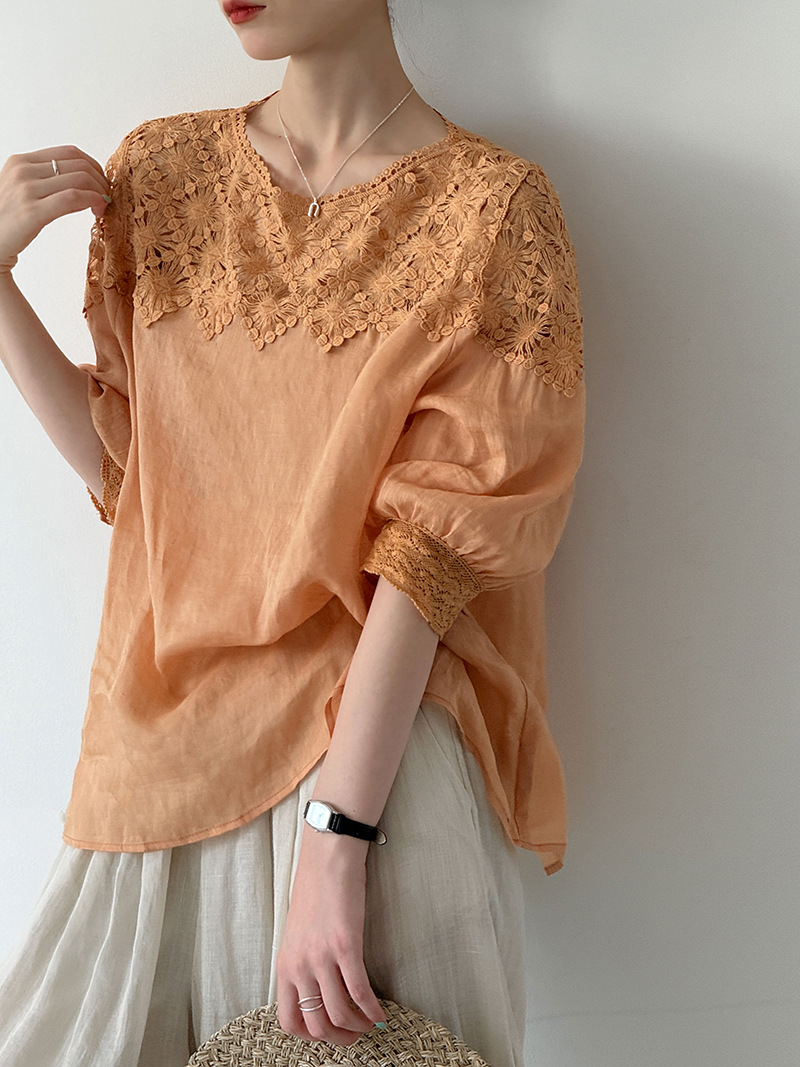 Linen Shirt Summer - 2026 Damen Sommer 100% Leinen Blusen