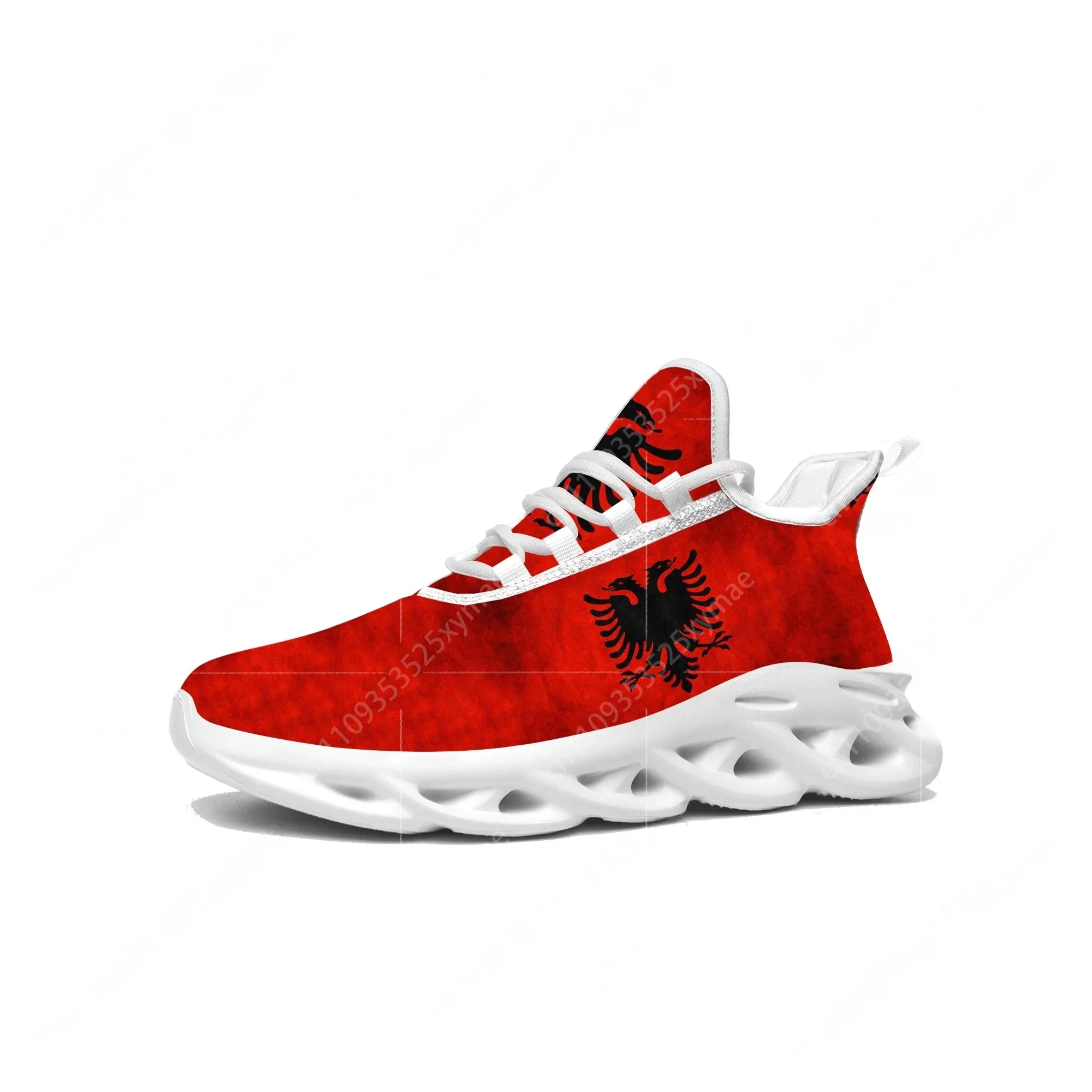 Men'S Fashion Running Shoes - Albanische Flagge Flache Sneaker für Herren