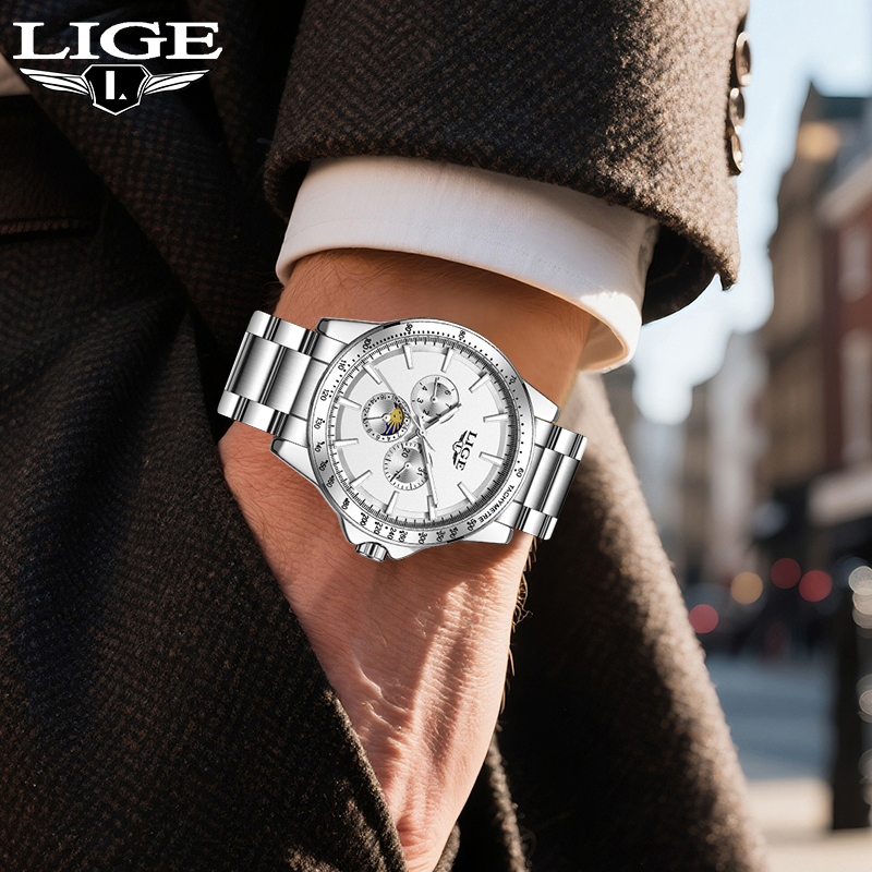 Men'S Fashion Luxury Brands - LIGE Top Marke Luxus Quarz herren