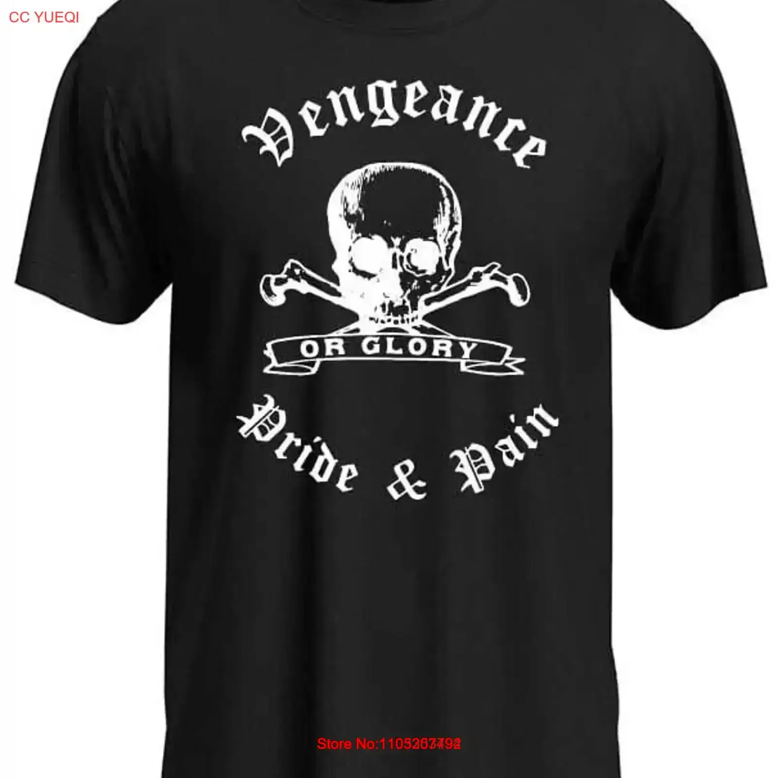 Xl Men'S Fashion - Vengeance Pride and Pain Schwarzes T-Shirt