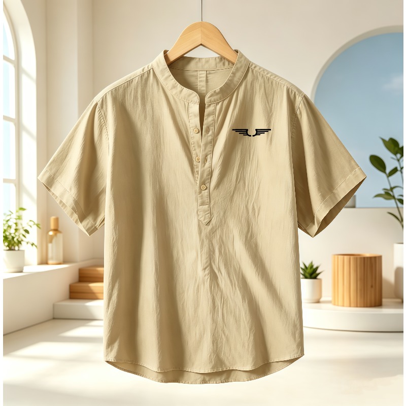Linen Shirt Summer - Herrenhemd aus Baumwolle und Leinen mit
