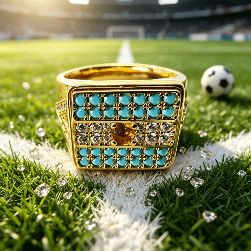 Men'S Fashion Easter - Magnetischer Argentinien-Flaggen-Inspirierter Welt-Nr.1-Ring Zweifarbiger Kristallband-Ring für