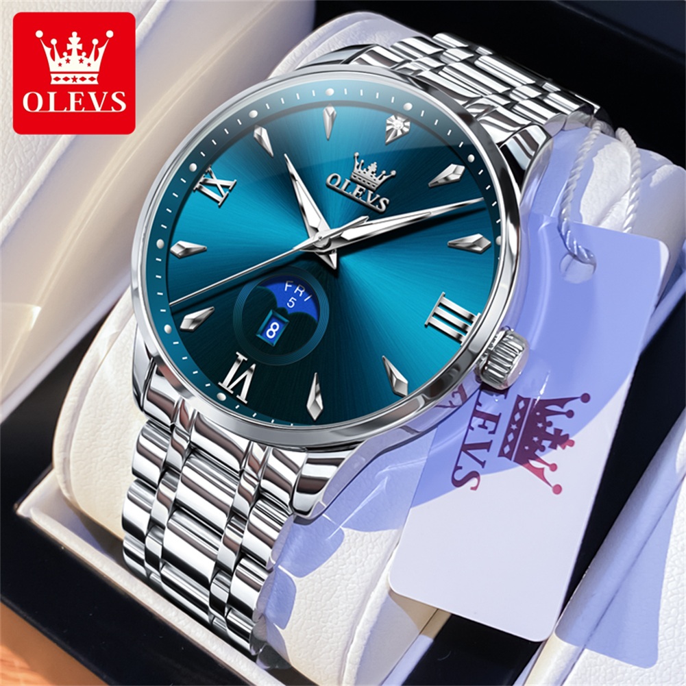 Men'S Fashion Luxury Brands - OLEVS Mondphase Herrenuhren Kalender 30 m
