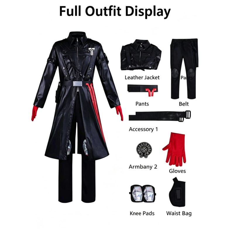 Trench Coat Men - Halloween-Spiel Cosplay-Kostüm Fantasiekleidung für Erwachsene Männer