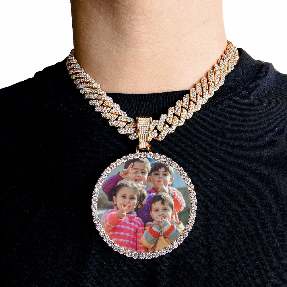 Men'S Fashion Gold Chain - Nach Maß Big Photo Medaillons 18k