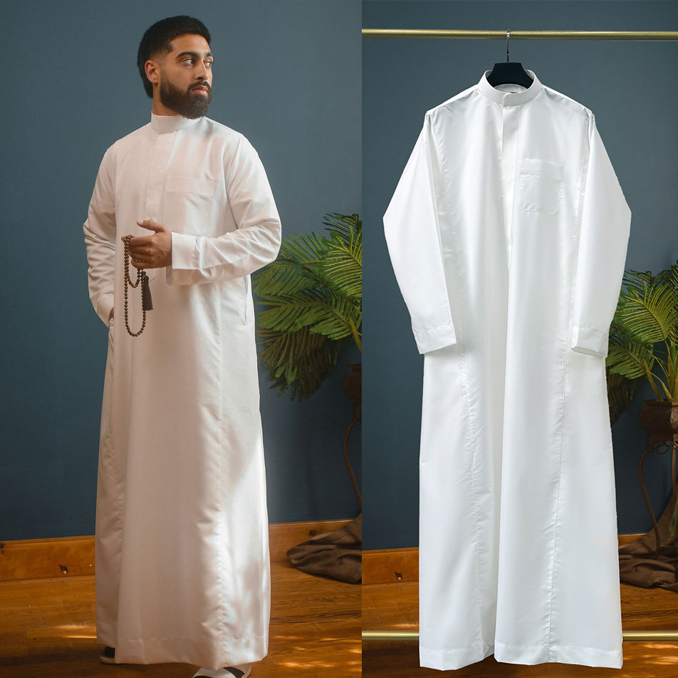 Dubai Men'S Fashion - Muslimische Herren-Jubba Thobe mit Reißverschluss Kimono-Robe