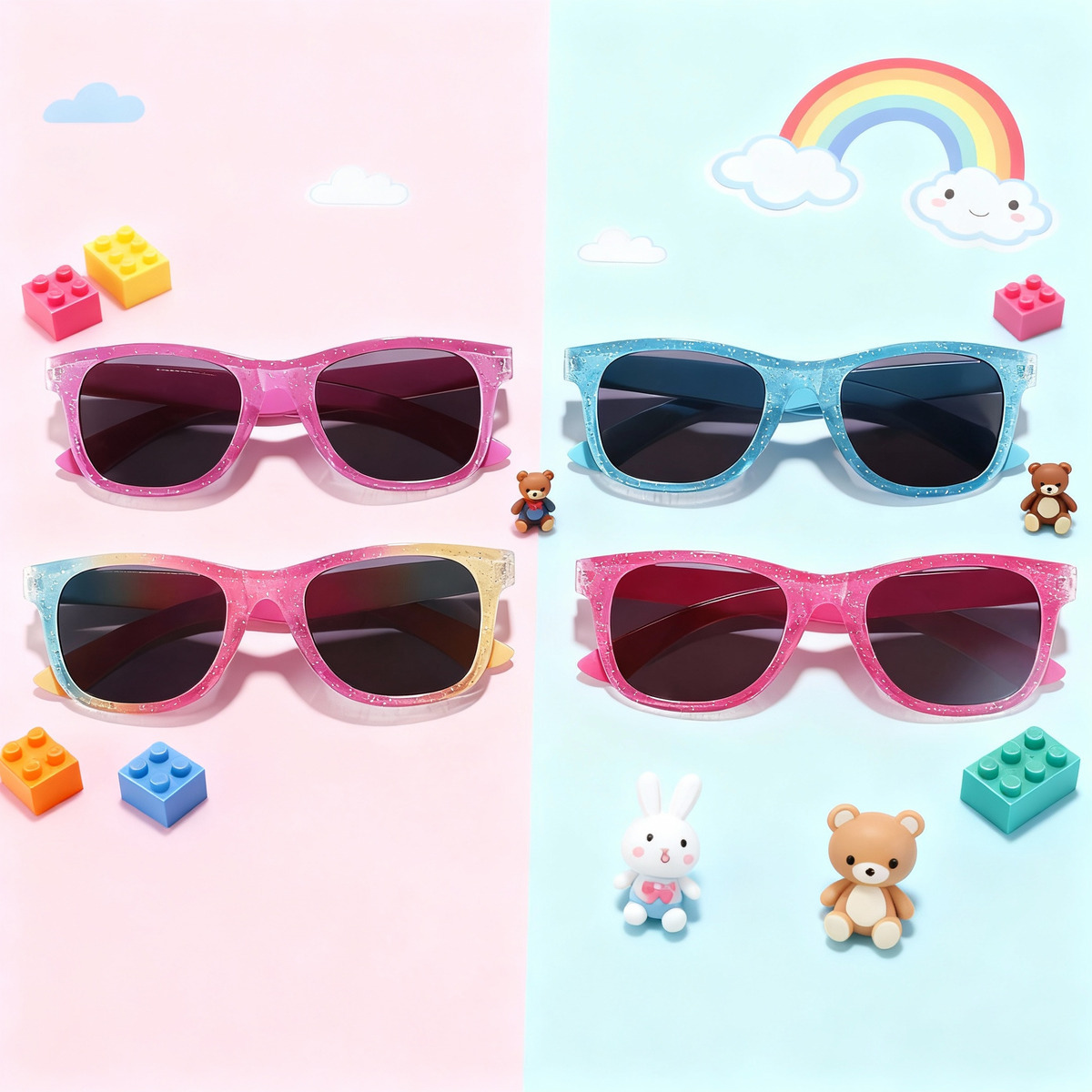 Men'S Fashion Essentials 2025 - 2025, neue Kinder-Sonnenbrille, bunt, fein glänzendes