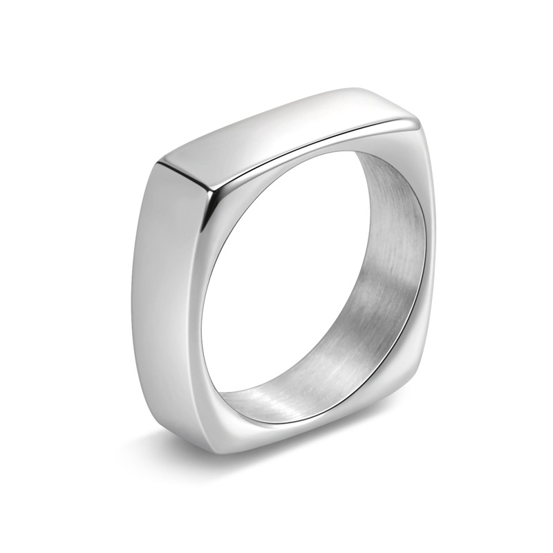 Men'S Fashion Easter - 6 mm breiter, quadratischer Ring aus