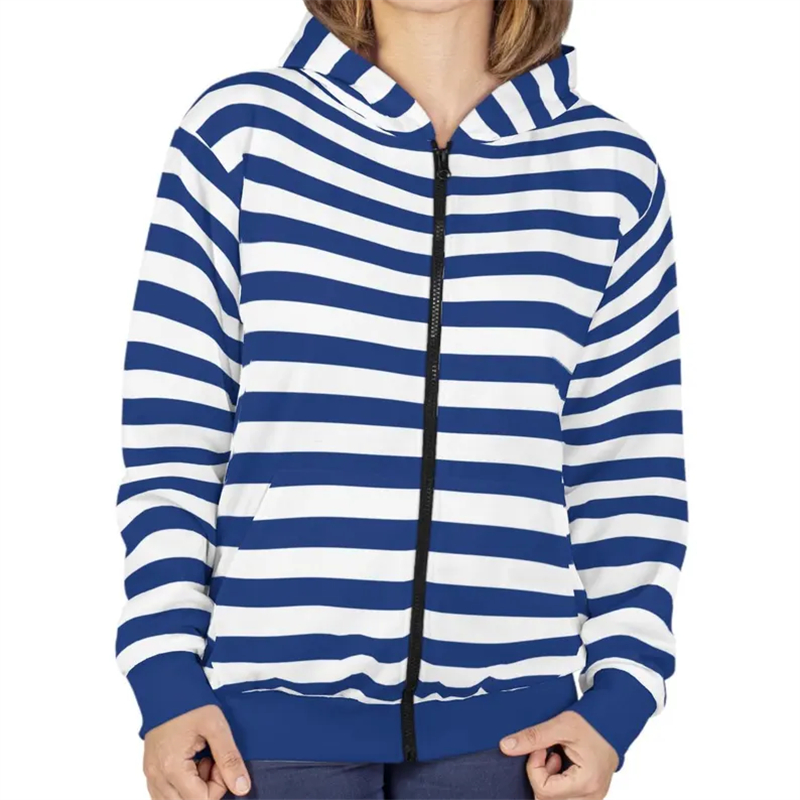 Men'S Fashion Essentials 2025 - 2025 Essentials Kapuzenpullover mit Reißverschluss, gestreift,