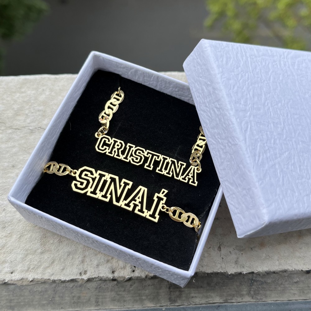 Men'S Fashion Gold Chain - Duoying benutzer definierte Name hohle Halskette