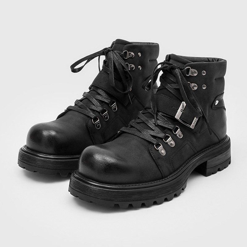 Men'S Fashion Luxury Brands - Marke Männer Leder Stiefel Motorrad Schnee