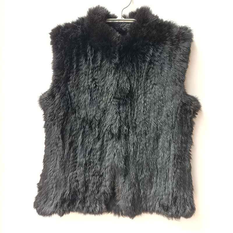 Formal Waistcoat Vest - 2023 Winter schwarz gestrickt echte Kaninchen