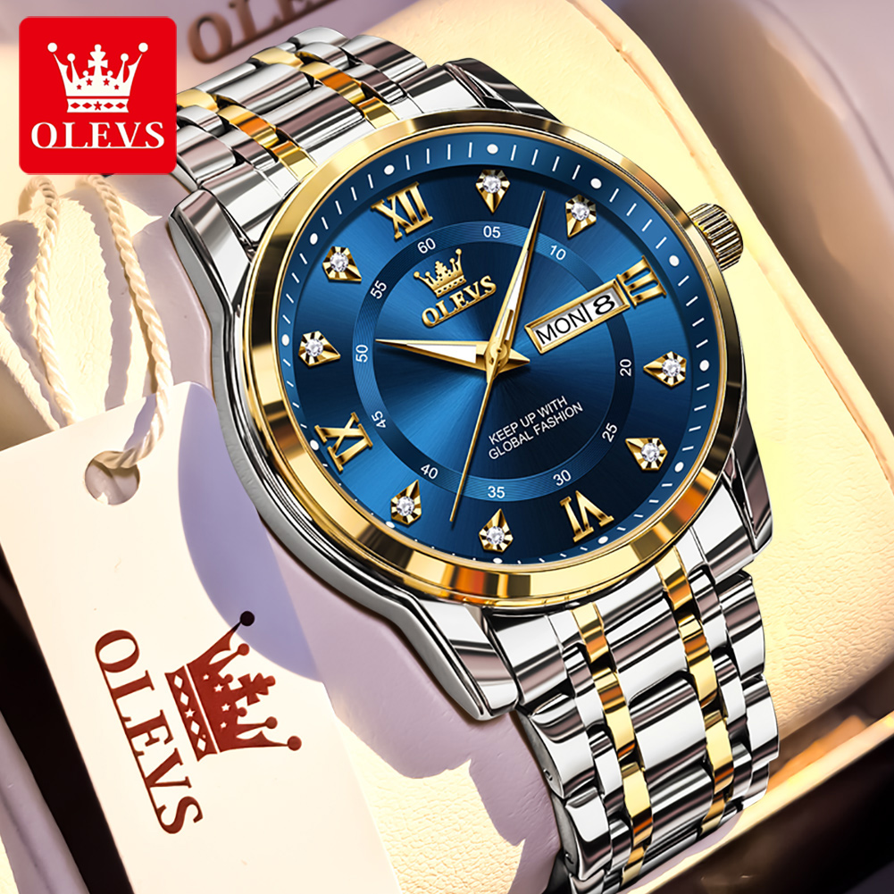 Men'S Fashion Luxury Brands - OLEVS Marke Mode herren uhren edelstahl