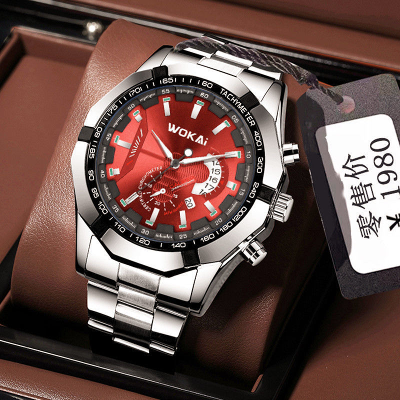 Men'S Fashion Quartz Watch Wokai - WOKAI Uhr Männer Rot Sport Uhren