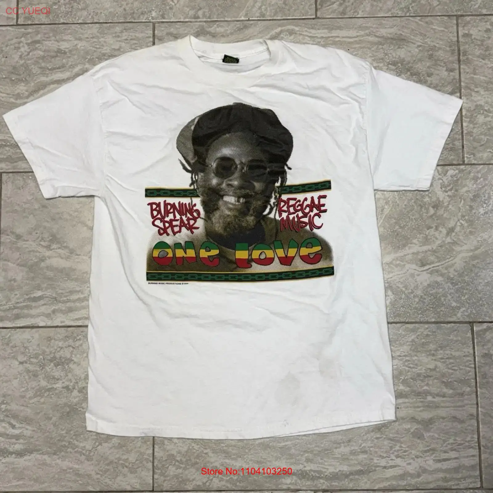 Xl Men'S Fashion - Vintage 1996 Burning Spear XL T-Shirt