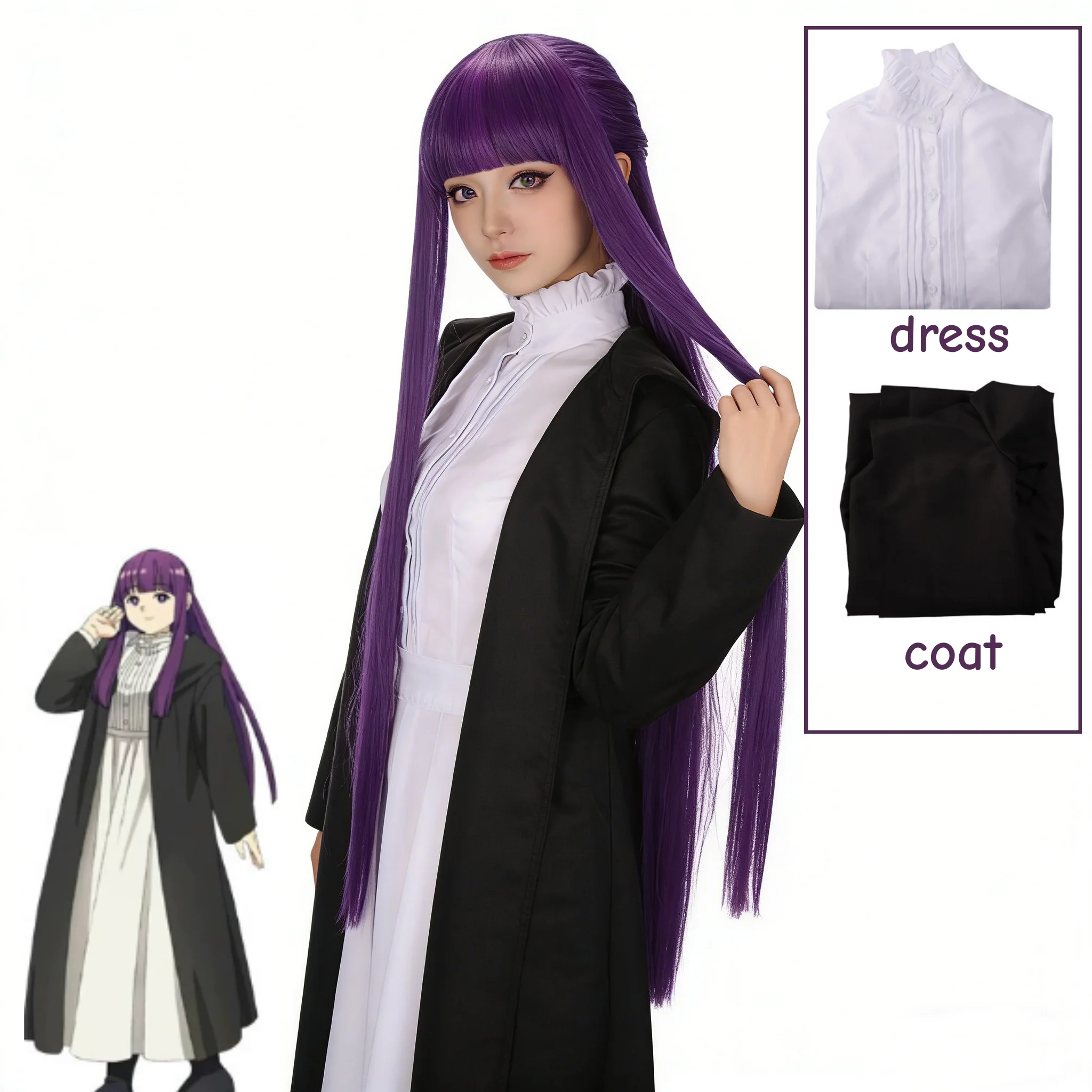 2026 Frieren Fern Cosplay Kost – Trench Coat Men Bewertung und Preis