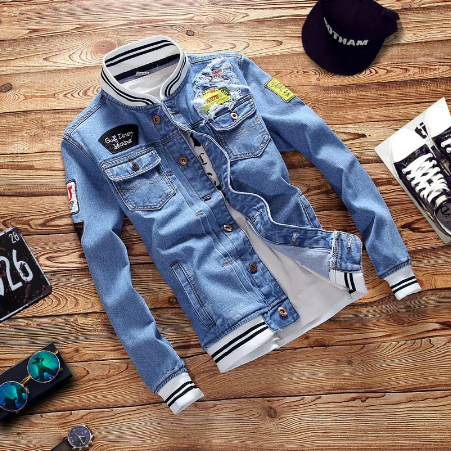 Neue 2026 männer Denim Jacken  – Mens Fashion Bomber Jacket Bewertung und Preis