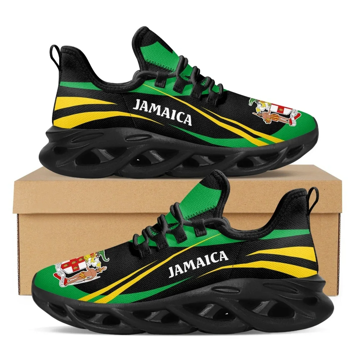 Jamaika Flagge Drucken Schuhe  – Men'S Fashion Running Shoes Bewertung und Preis
