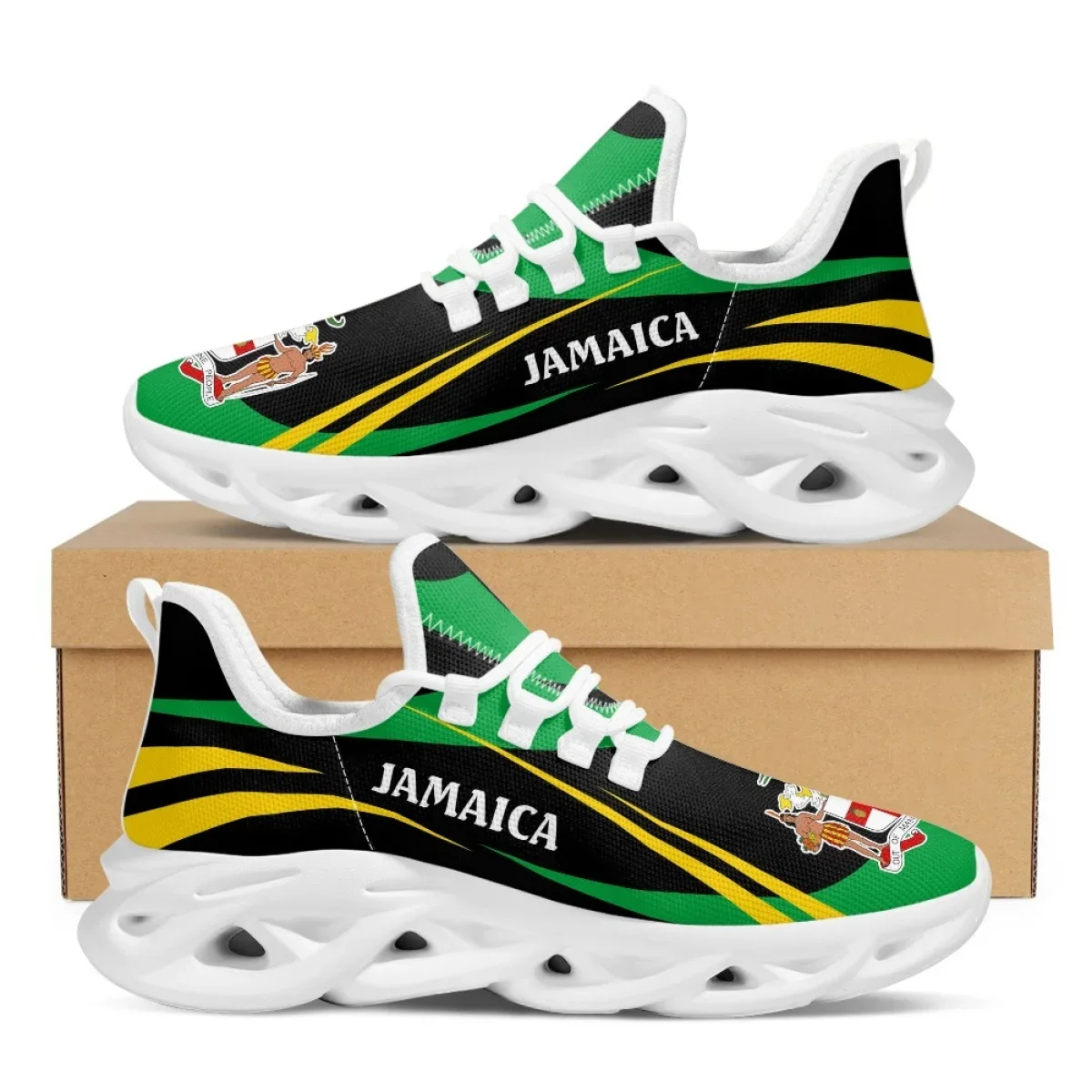 Jamaika Flagge Drucken Schuhe  – Men'S Fashion Running Shoes Bewertung und Preis