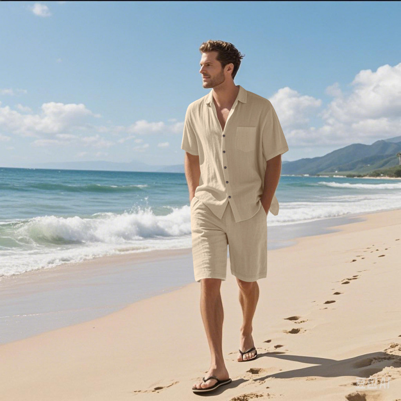 Herren-Set aus Leinenmischung  – Linen Shirt Summer Bewertung und Preis