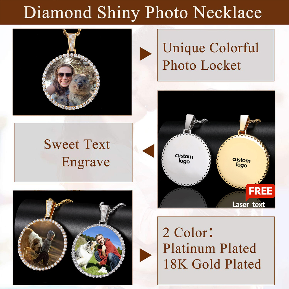 Nach Maß Big Photo Medaillons  – Men'S Fashion Gold Chain Bewertung und Preis