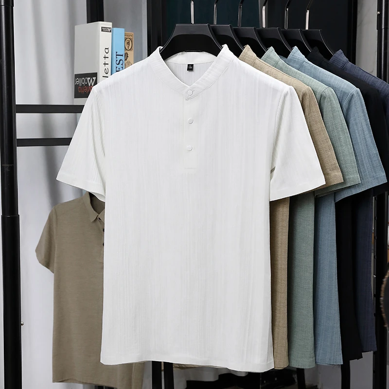 Herren-Hemden mit Stehkragen u – Linen Shirt Summer Bewertung und Preis