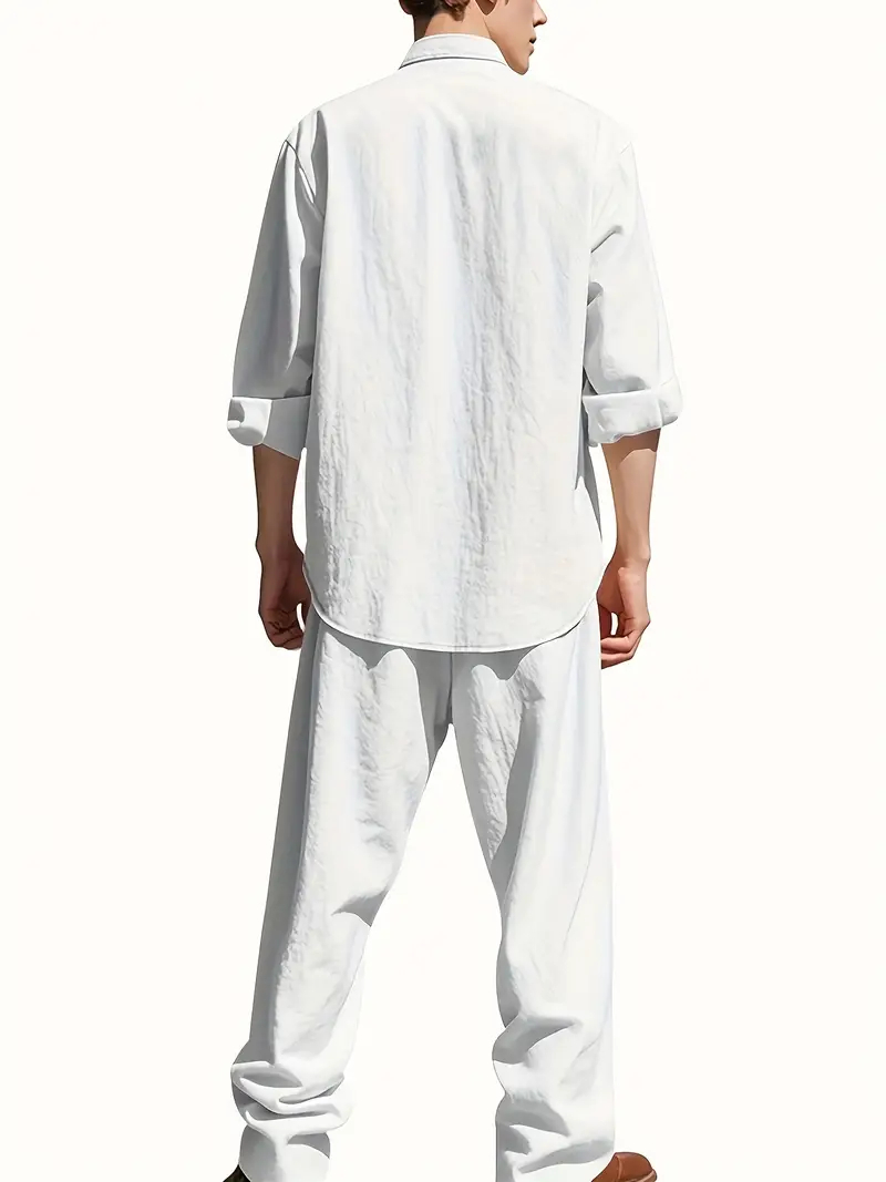 Herren Leinenanzug Set Weiß La – Linen Shirt Summer Bewertung und Preis
