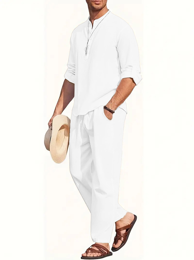 Herren Leinenanzug Set Weiß La – Linen Shirt Summer Bewertung und Preis