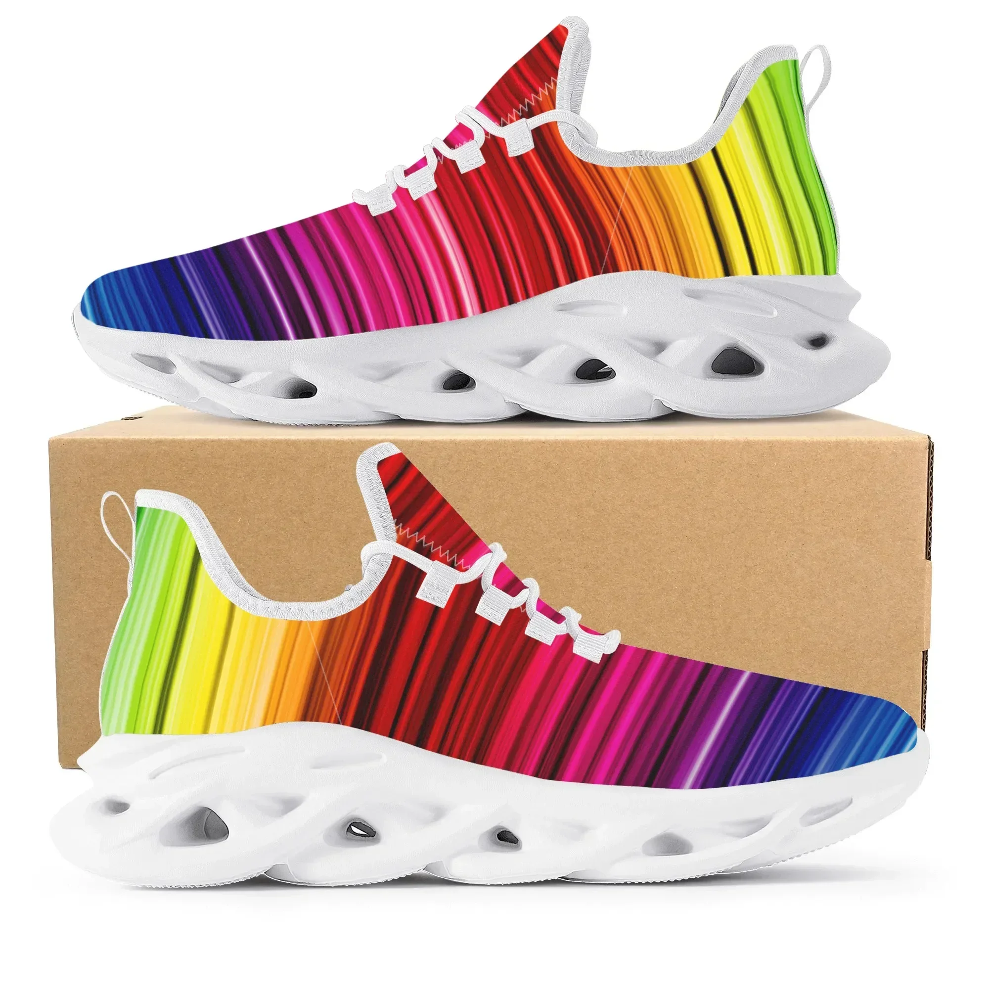 Buntes Regenbogen-Design, modi – Men'S Fashion Running Shoes Bewertung und Preis
