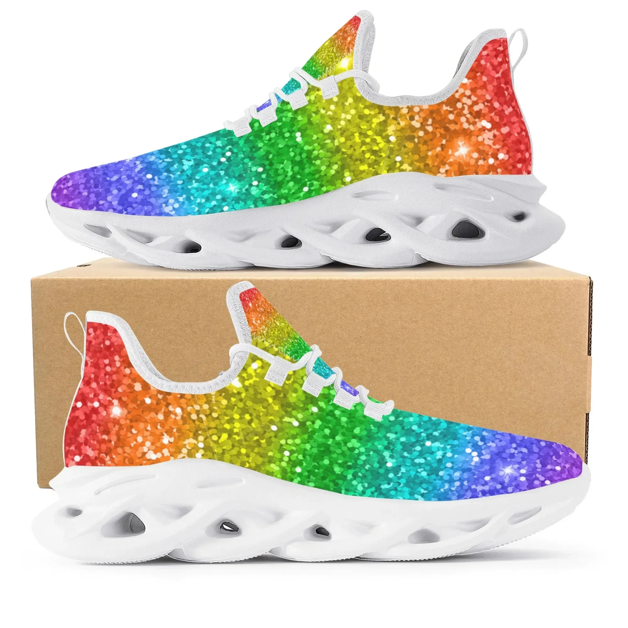 Buntes Regenbogen-Design, modi – Men'S Fashion Running Shoes Bewertung und Preis
