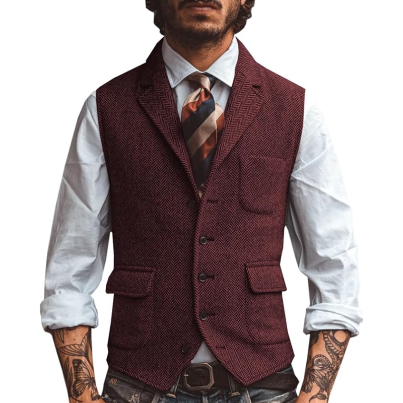 Neue Herrenweste mit V-Ausschn – Formal Waistcoat Vest Bewertung und Preis