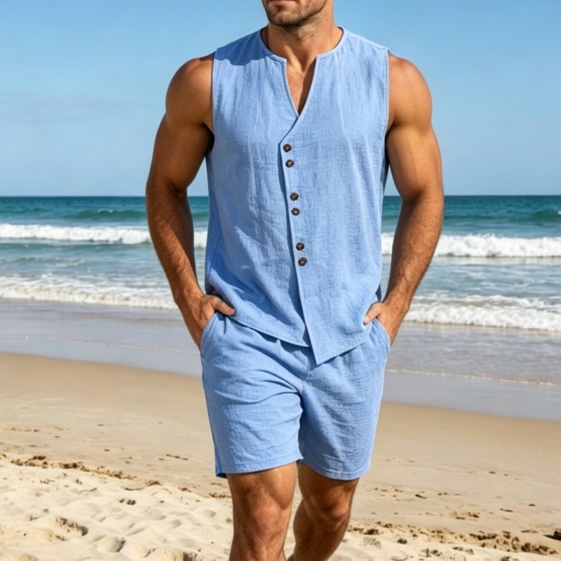 Herren Einfaches Leinen-Set: Ä – Linen Shirt Summer Bewertung und Preis