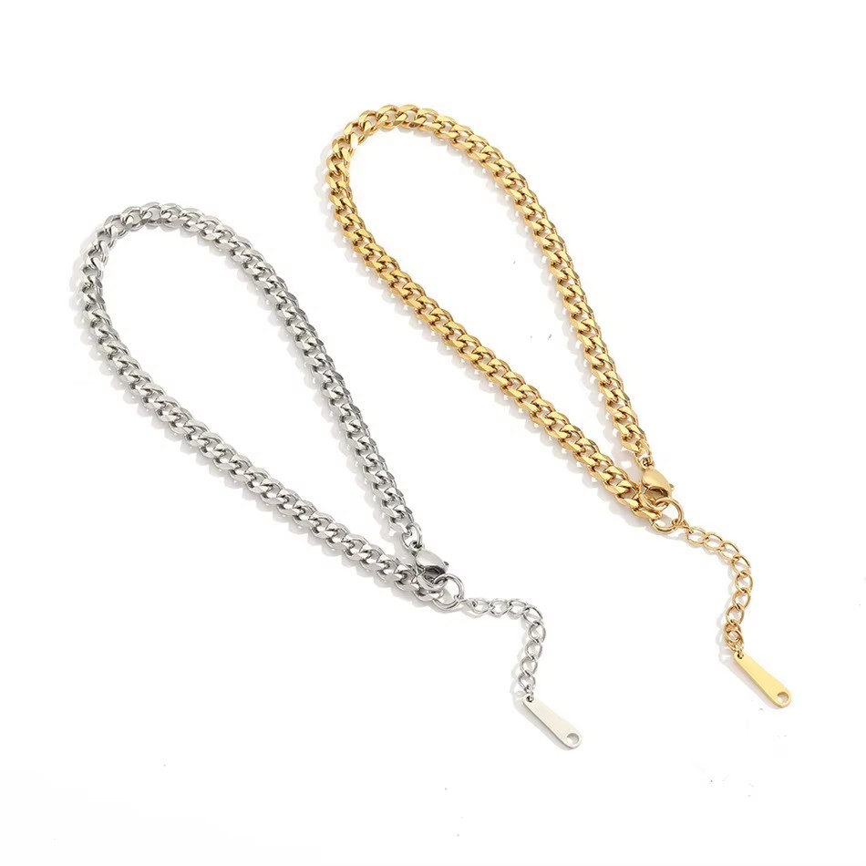 4MM Edelstahl Einfache Kubanis – Men'S Fashion Gold Chain Bewertung und Preis