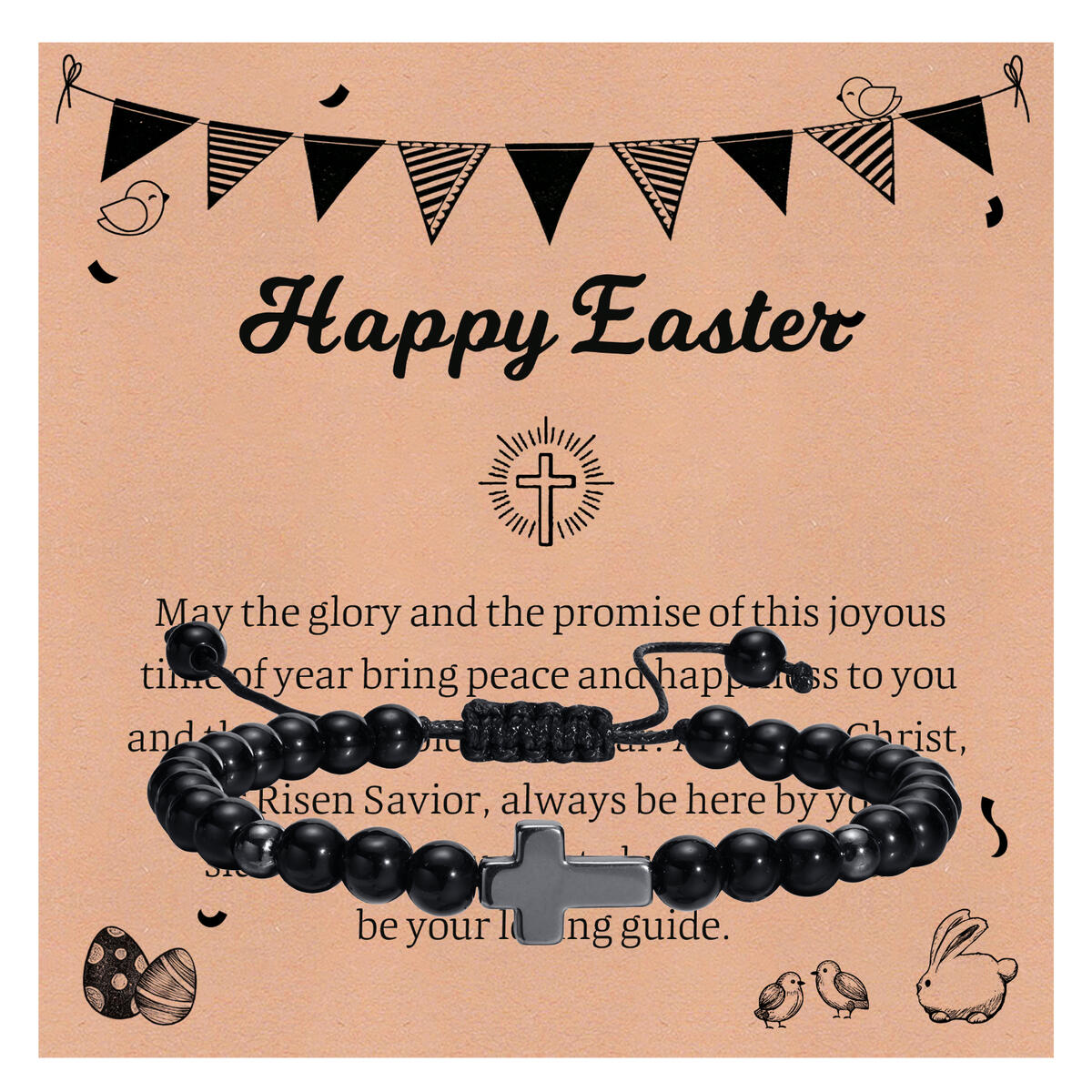 Oster-Hämatit-Kreuz-Armband fü – Men'S Fashion Easter Bewertung und Preis